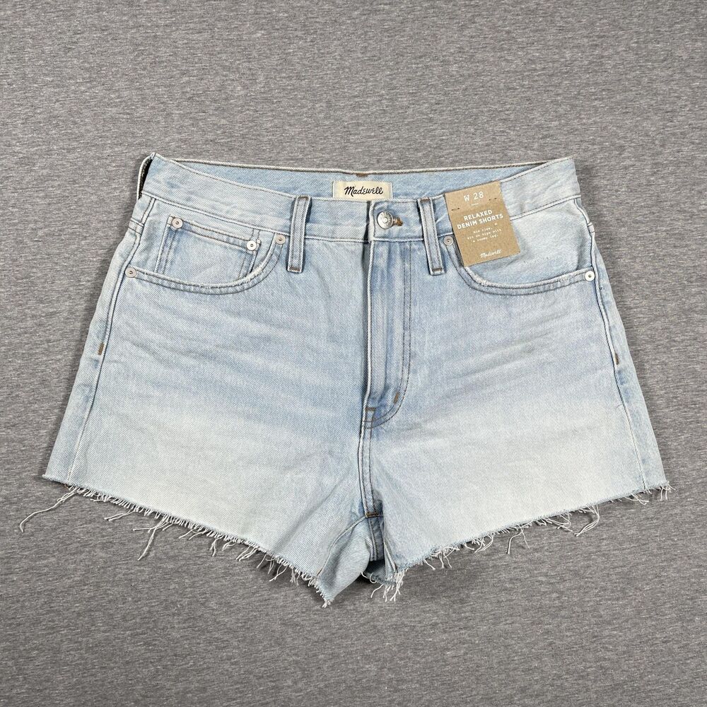 Madewell Cut-Off Shorts Womens Size 28 Blue Denim Relaxed 5-Pocket Frayed Hem